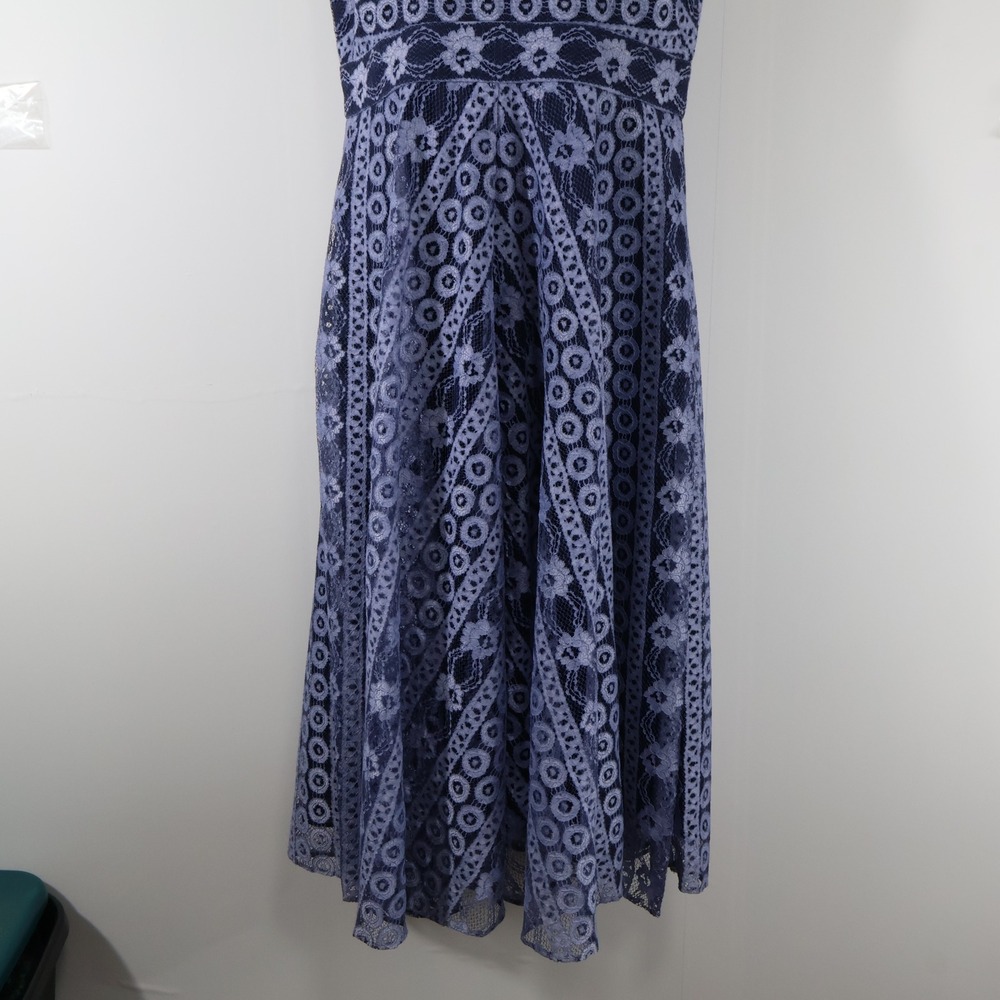 Eliza J Womens Navy Blue Lace Fit Flare Midi Dress EJ8M8252 Size 8 - Picture 3 of 8